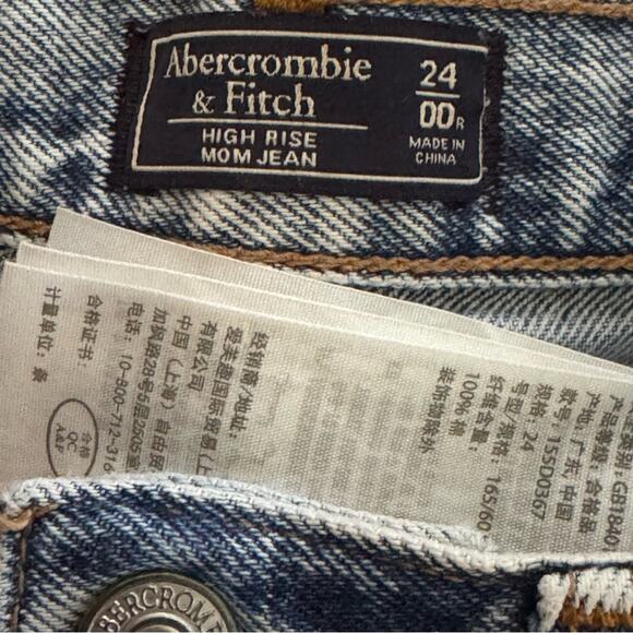 Y2K Abercrombie & Fitch High Rise Mom Jean 24 / 00R Acid Wash - Picture 7 of 10